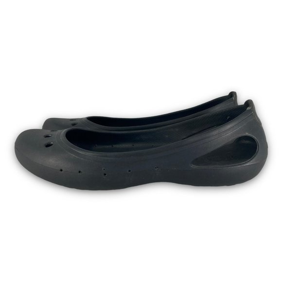 Crocs Kadee Iconic Comfort Ballet Flats Slip On Croslite Black Women 9 - Picture 2 of 10